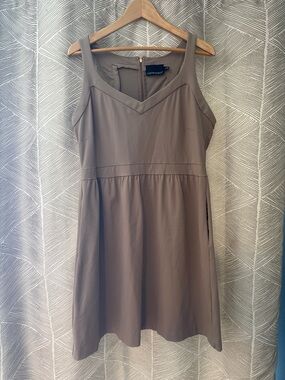 Cynthia Rowley Taupe Sleeveless V-Neck Mini Dress with pockets